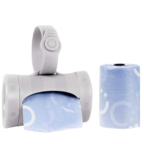 Ubbi Retractable On the Go Bag Dispenser for Travel, Diaper Bag Accessory Must Have for Newborn, Helpful Item, Baby Gift, Lavender Scented, Gray - Image 1