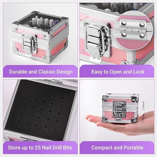 MelodySusie 21pcs Nail Drill Bit Set with Portable Holder Case, 3/32'' Ceramic Diamond Carbide Acrylic Gel Nail Art Tool Kit, Cuticle Remover Bit for Acrylic Dip Powder, Manicure Pedicure, Salon Home thumbnail 3
