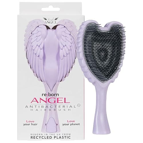 Hair Detangler Brush - Detangling Brush for Thick Hair with Soft Bristles, Angel Wing Design, & Long Handle - Water Resistant Tangle Angel Reborn Hairbrush for Shower & Hairstyling - Lilac thumbnail 2