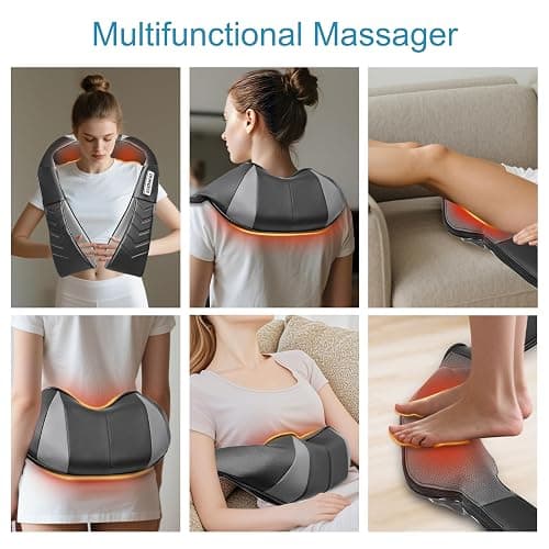 Alliggic Shiatsu Neck and Back Massager, Electric Shoulder Massager with Heat, Deep Tissue Kneading Massage for Pain Relief, Gifts for Dad Mom Friend Birthday Father's Day(NOT Cordless) thumbnail 5