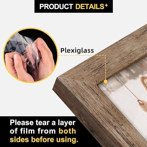 8x10 Picture Frames Set of 6 Rustic Wood Grain Photo Frame for Gallery Wall Mounting or Tabletop Display thumbnail 5