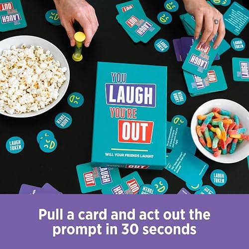 DSS Games You Laugh You're Out [Try Not to Laugh Family Card Game for Adults & Teens | White Elephant Gift for Adults | 125 Prompt Fun Cards for Family Game Nights, Thanksgiving, & Parties Ages 14+] thumbnail 5