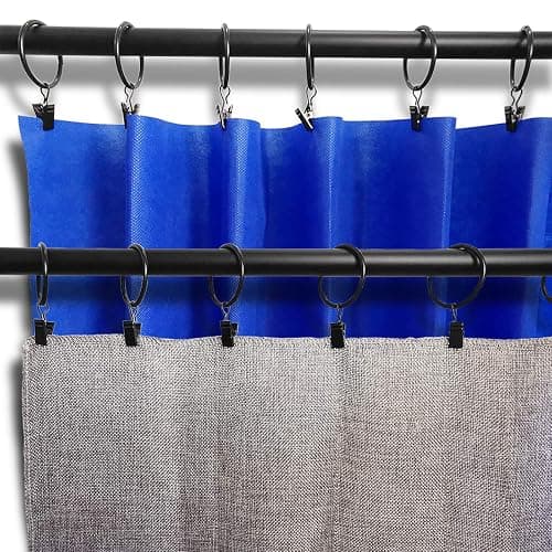 AMZSEVEN 40 Pack Metal Curtain Rings with Clips, Drapery Clips Hooks, Decorative Curtain Rod Clips 1.5 in Interior Diameter, Vintage Black thumbnail 6
