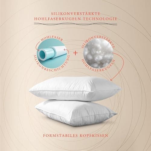 Pullman Kopfkissen 40x80 cm – 2er Set Hotelqualität Mikrofaser Kissen für Alle Schlafpositionen, Allergiker Schlafkissen mit 500 g Füllmaterial, Oeko-Tex zertifiziertes Bett Kissen (40 x 80) thumbnail 9