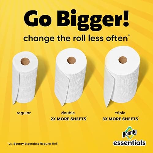 Bounty Essentials Select-A-Size Paper Towels, 6 Double Rolls, White, 108 Sheets Per Roll thumbnail 11