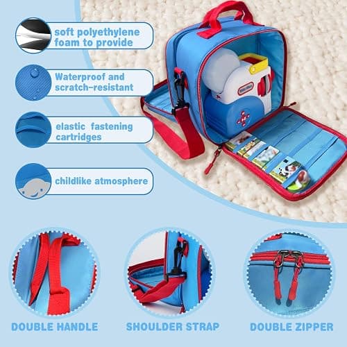 amiumuca Carrying Case Compatible with Little Tikes Story Dream Machine Books Starter Set，Kids Toys Storage Case for Little Tikes for Storybook, Audio Play, Character,with Handle and Shoulder Strap thumbnail 6