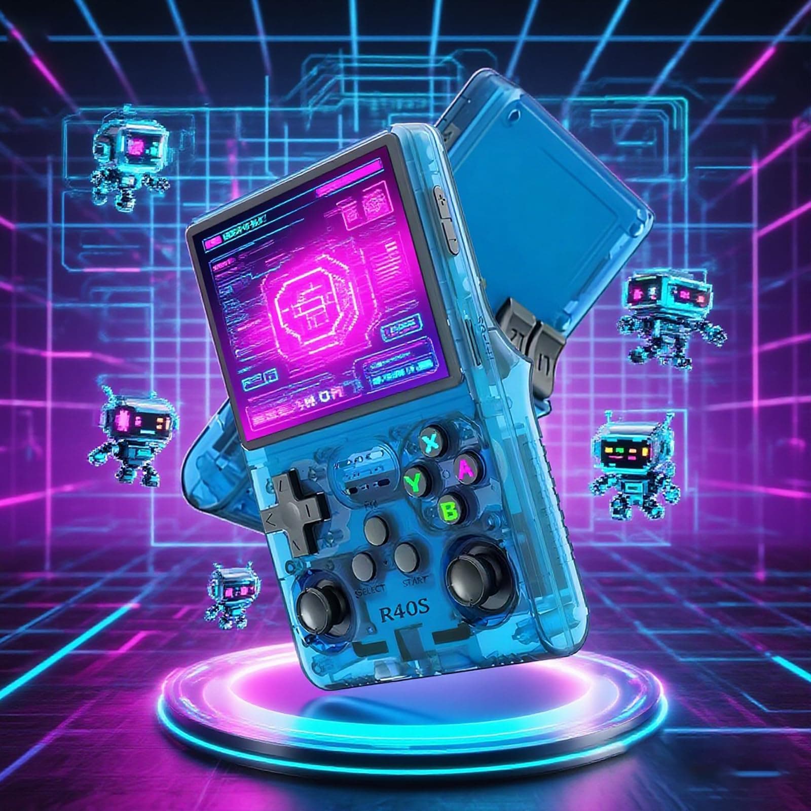 Consola de Videojuegos Retro Portátil R40S 256GB 45,000+ Juegos Clásicos Retro Consola 3.5" Portátil, R36Pro Actualizada (Azul lago) thumbnail 7