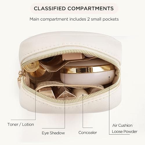 HBselect Small Makeup Bag for Purse Mini Make up Pouch Cute Cosmetic Pouch Make Up Organizer Case for Backpack Toiletry Bag Waterproof Square Pouch with Zipper for Women with Slip-in Pockets thumbnail 4