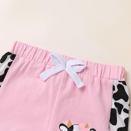 YOUNGER TREE Toddler Infant Baby Girls Summer Outfits Leopard Print Short Sleeve Pocket T-Shirt Tops Pants Clothes Sets thumbnail 7