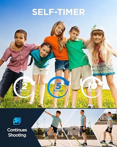 64GB Digital Camera for Kids: 48MP Anti-Shake Camera Photography Vlogging Camera for YouTube 16X Digital Zoom Photo Filtration Continuous Shooting Self-Timer Autofocus Compact Camera thumbnail 5