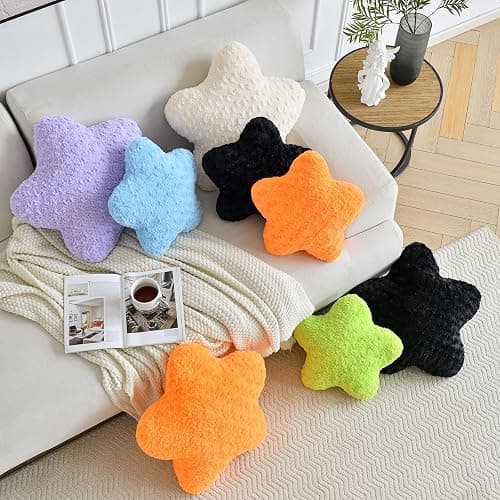 ZCNYCLAM Star Pillow, 14.9" Star Shaped Plush Pillow for Couch Bed Sofa, Cute Decorative Throw Pillows with Soft Faux Fur Room Decor for Bedroom Living Room (Beige) thumbnail 3