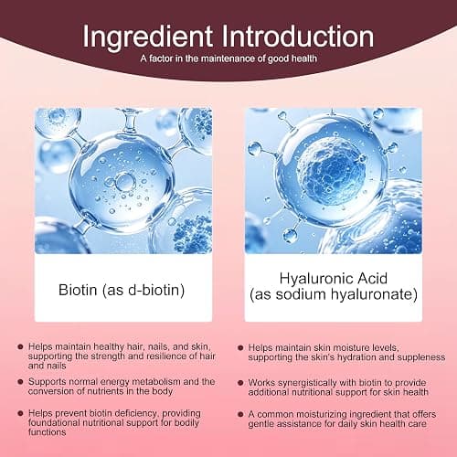 Biotin 10,000mcg Softgels with Hyaluronic Acid, Biotin for Hair Growth Supplement, Biotin Gummies for Hair Skin and Nails Vitamins, Chewable Non-GMO Biotine, 365 Softgels Made with Coconut Oil (1 Pack) thumbnail 2