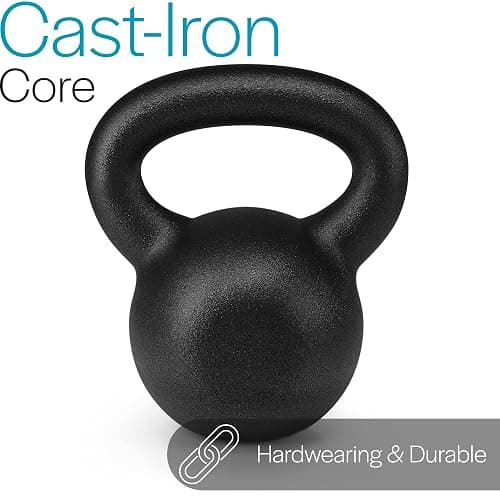 Core Balance Kettlebell Neoprene Coated Cast Iron Weight Lifting Strength Training Cardio Fitness Home Gym (1 x 4kg, 6kg, 8kg, 10kg, 12kg, 16kg or 20kg) thumbnail 3