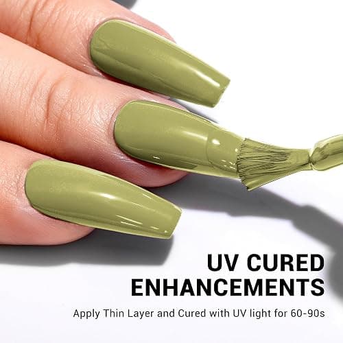 MelodySusie Thick Sage Green Gel Nail Polish,0.5fl oz Nails Soak Off UV LED Grass Gray Green Gel Polish Gift for Women Nail Art Manicure Salon DIY Nail Design Decoration at Home-A1309 thumbnail 5