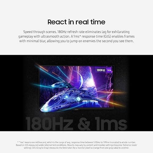 SAMSUNG 32-Inch Odyssey G50D Series QHD Fast IPS G-Sync Compatible Gaming Monitor, 1ms, VESA DisplayHDR 400, 180Hz, AMD FreeSync, Adjustable Stand, Eye Saver Mode, LS32DG502ENXZA, 2024 thumbnail 4
