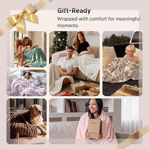 Bedsure Cloud Bubble Brown Throw Blanket for Couch, 50"×60" | Lightweight Decorative, Fleece, Couch/Sofa/Bed, Soft, Cute, Gifts for Women, Room Decor thumbnail 8