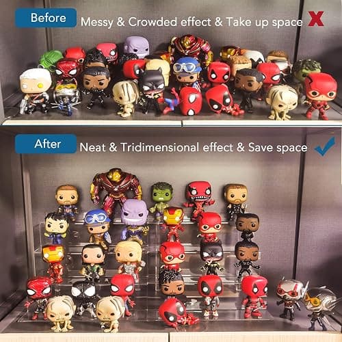 bigantss 9 Inch Acrylic Shelf for Perfume Organizer, 4 Tier Funko POP Shelves, Cologne Organizer Tiered Riser Display Stand, Acrylic Display for Decoration thumbnail 4