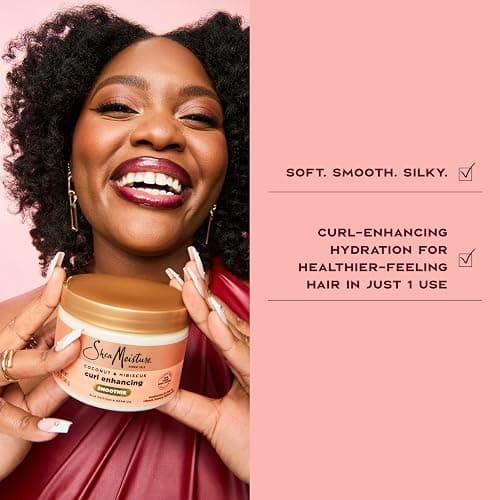 SheaMoisture Smoothie Curl Enhancing Cream Coconut and Hibiscus for Thick, Curly Hair Sulfate Free and Paraben Free 12 oz thumbnail 5