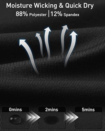 Roadbox Mens Compression Shirt, Cool Dry Long Sleeve Workout Shirts, Running Athletic Football Gym Base Layer Tops UPF 50+ thumbnail 4