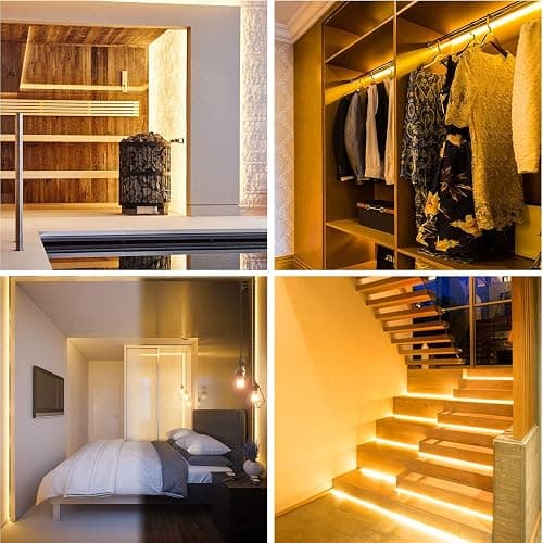 Onforu LED Strip Lights Warm White,32.8ft Dimmable 3000k Led Lights for Bedroom,Soft White Rope Light,2835 LEDs 12V Flexible Strip Tape Easter Lighting for Under Cabinet,Home,Kitchen,Bedroom,Christmas - 32.8FT - Warm White thumbnail 7