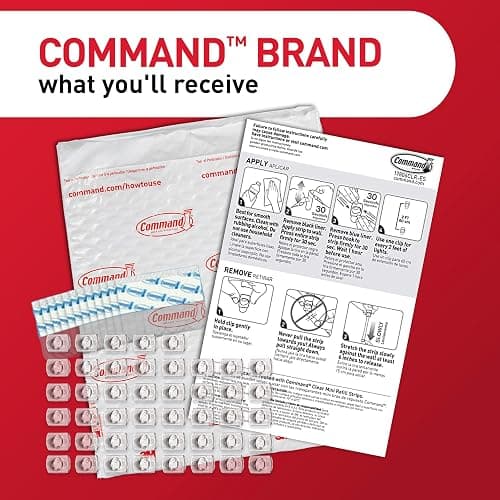 Command Indoor Mini Light Clips, Damage Free Hanging Christmas Light Clips, Mini Wall Clips for Hanging Indoor Christmas Decorations, Lights and Cables, 45 Clear Clips and 54 Command Strips thumbnail 3