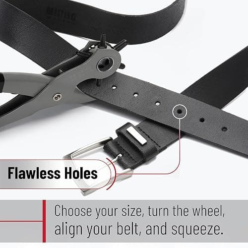 UNCO- Leather Hole Punch Tool, Multi Hole Sizes for Belts and Leather thumbnail 3