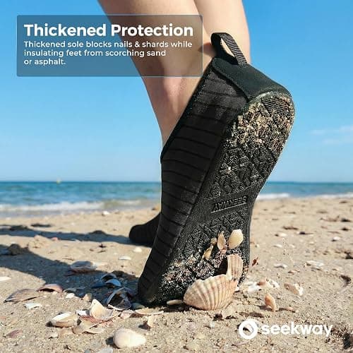 SEEKWAY Water Shoes Women Men Adult Quick-Dry Aqua Socks Barefoot Non Slip for Beach Swim River Pool Lake surf Black SK002(U) thumbnail 3