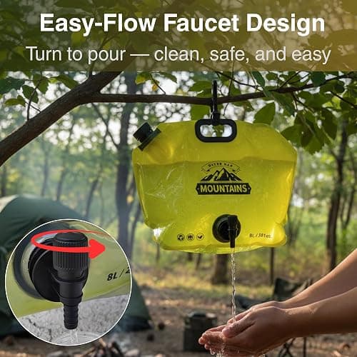CoreMuse Camping Water Container 2 Gallon Collapsible Water Jug with Spout - Reusable Plastic Flasks, Foldable Empty Gallon Jug for Water Storage, Water Bag for Outdoor Hiking Emergency Prep (1 Pack) thumbnail 3