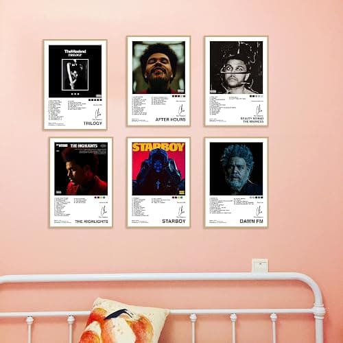 CodersParadise Weekend Wall Posters Set of 6 – Aesthetic Music Artist Wall Art Prints, Pop Singer Poster Pack for Bedroom, Dorm, Living Room Decor, Premium Paper with Glue Dots Included (A4 8x12 Inch, Unframed) thumbnail 4