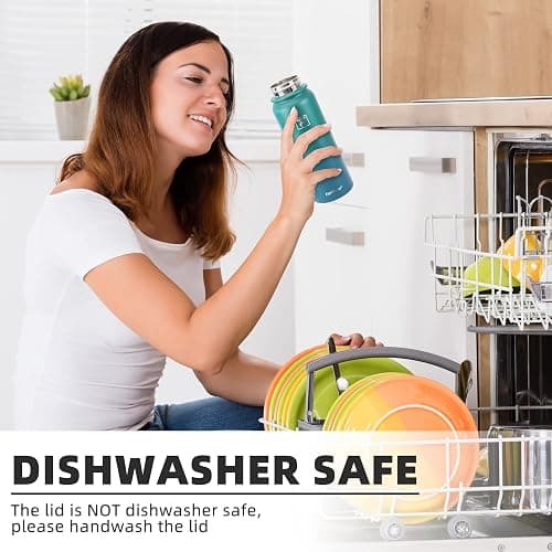 Fanhaw 20 oz Insulated Stainless Steel Water Bottle with Anti-Dust Chug Lid, Leakproof Vacuum Metal Everyday Use Bottle for Kids, Teens & Adults, Back to School Essentials (Black) thumbnail 7