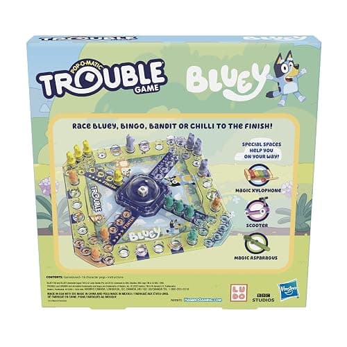 Hasbro Gaming Trouble: Bluey Edition Board Game for Kids, 2-4 Players, Race Bluey, Bingo, Bandit, or Chilli to The Finish, Ages 5 and Up (Amazon Exclusive) thumbnail 3