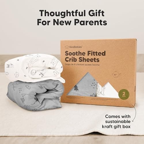 KeaBabies 2-Pack Organic Crib Sheets for Boys, Girls - Fitted Crib Mattress Sheet Neutral, Breathable Jersey Cotton Cover for Baby Bed, Toddler Mattress, Soft & Cute Prints (Woodland) thumbnail 9