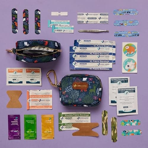 KeepGoing Small Travel First Aid Kit Kids – 60 Pc. Mini First Aid Kit for Purse, Diaper Bag, & Backpack with Latex-Free Bandages – 4 Oz., & 4.5 x 3.5 x 2 in, TSA-Approved thumbnail 3