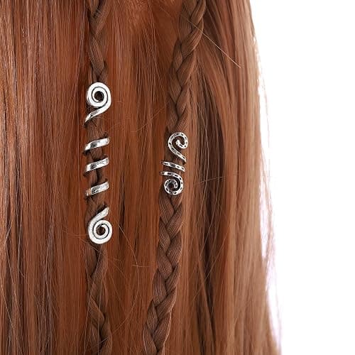 FRDTLUTHW 6 Pcs Hair Accessories Loc Hair Jewelry for Women Braids, Dreadlock Accessories Metal Hair Clips Decoration Silver(Multiple Styles)-style 2 - Color.Gold thumbnail 5