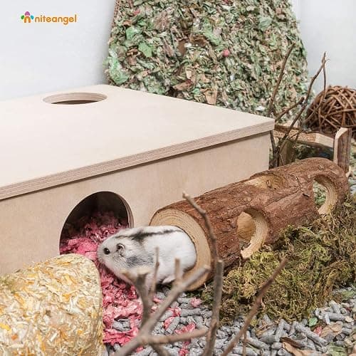 Niteangel Natural Wooden Hamster Mouse Tunnel Tube Toy Forest Hollow Tree Trunk thumbnail 3