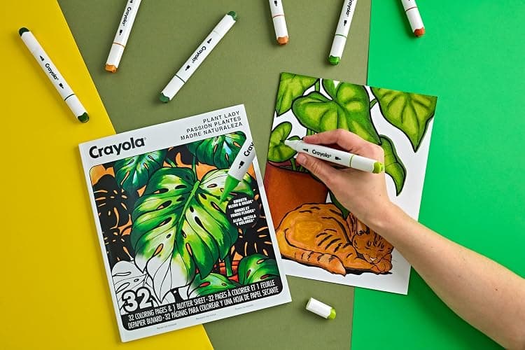 Crayola Plant Lady Adult Coloring Book, 32 Pgs, Alcohol Marker Friendly Paper, Mindfulness & Screen Free Activity for Adults and Plant Parents thumbnail 2