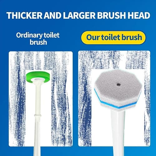 Disposable Toilet Brush Cleaning System with 50pcs Refills Pads Replacement Heads, Toilet Cleaning Stick, Wall Mounted Toliet Wand Kit Bathroom Maintenance, Toilet Bowl Cleaner Wands Holder and Set thumbnail 7