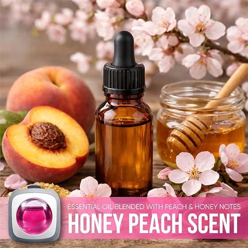 Air Jungles Honey Peach Scent Car Air Freshener Vent Clip, 6 Count Long Lasting Up to 180 days, Natural Essential Oil Car Fragrance for Women and Men, Odor Eliminator - 4ml Each thumbnail 5