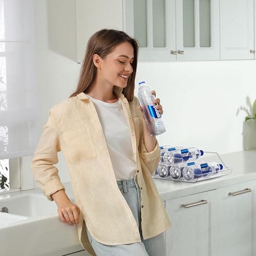 Sorbus 2-Pack Water Bottle & Can Organizer – Drink Holder for Refrigerator, Pantry, Kitchen Storage & Organization thumbnail 2