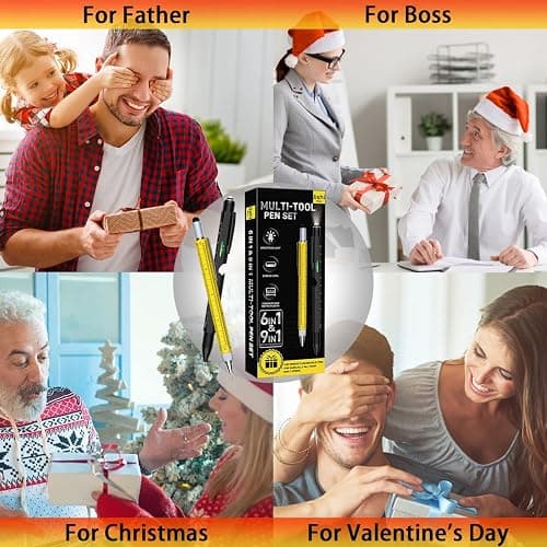 Gifts for Men, Multitool Pen Set 2pcs Multi-Tool Pens Birthday Gifts for Men Dad Gifts for Dad Him Boyfriend Husband Boss, Cool EDC Tools Gadgets Mens Gifts for Anniversary Christmas Stocking Stuffers thumbnail 6