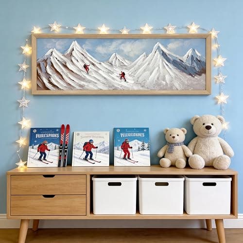 Framed Snow Mountain Wall Art, 12x36Inch | Ocean Snow Theme, Courage Inspire Decor, Hand-Painted 3D Textured Canvas, Ready to Hang, Tabletop or Wall thumbnail 2