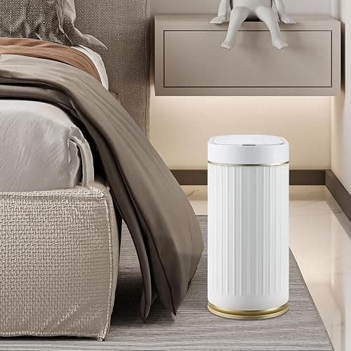SYNCVIBE Bathroom Trash Can with Lid Automatic 2 Gallon Motion Sensor Garbage Bin, 7.5 Liter Smart Trash Bin Bathroom Decor, Plastic Garbage Can, Narrow Trash Can for Bedroom, Office, Living Room thumbnail 7