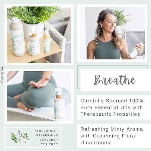 Studio TOV Organic Yoga Mat Cleaner Spray | 8 fl oz With Microfiber Cloth | Made in USA | Yoga Mat Spray for All Mats and Pilates + Yoga Accessories | Gym Equipment Cleaner thumbnail 5