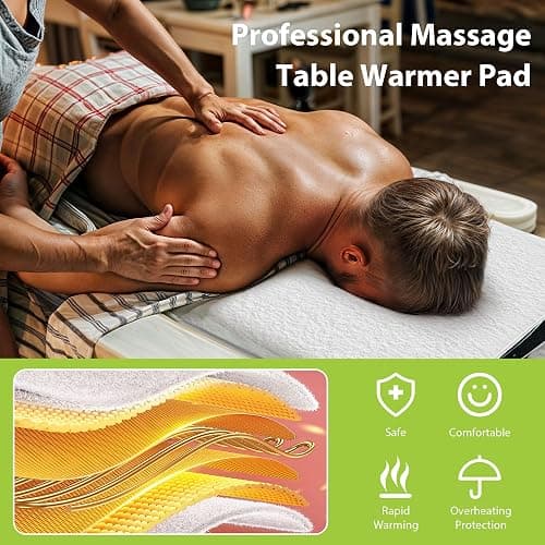 Massage Table Warmer Heating Pad Professional SPA Massage Bed Warmer with Timer, 9 Heat Settings, Overheat Protection for Massage Bed & Spa, Thickened & Soft Fleece, 30" x 71", with Face Hole thumbnail 3
