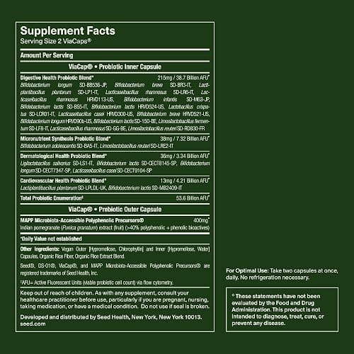 Seed DS-01 Daily Synbiotic - Prebiotic and Probiotic for Women & Men - Digestive Health, Gut Health, Immune Support, Bloating & Constipation Relief - Vegan & Shelf-Stable - 60 Capsules (30-Day Supply) thumbnail 7