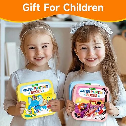 Timetome Reusable Water Painting Books for Kids – 3-Pack Magic Water Reveal Coloring Books with Water Pens (Fairy Tale, Animal & Dinosaur) No-Mess Coloring & Reusable Fun Travel Activity for Ages 3–6 thumbnail 8