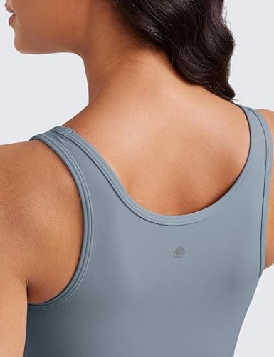CRZ YOGA Butterluxe Double Lined Tank Tops for Women - Workout Casual Scoop Neck Racerback Crop Sleeveless Shirt thumbnail 5