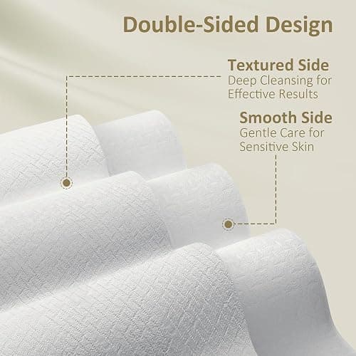 Ourmed Life Face Towels, Disposable Biodegradable Facial Towelettes for Sensitive Skin, Soft Lint-Free Face Cloths, Clean Dry Wipes for Washing Face, Skincare & Makeup Remover, 12"x10", 50 Count thumbnail 4