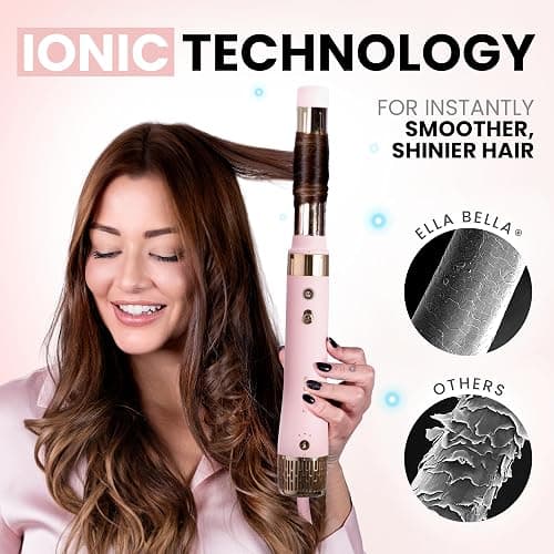 ELLA BELLA® 6 in 1 Professional Hot Air Styler • Powerful Hair Dryer & Straightener Set • Styling Without Heat Damage • Fast Drying Curling Volumizing Straightening • Includes Protective Travel Case thumbnail 5