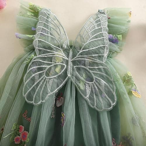 Newborn Infant Baby Girls Clothes Flower Butterfly Embroidery Sleeveless Romper Tulle Mesh Dress Toddler Bodysuit thumbnail 7